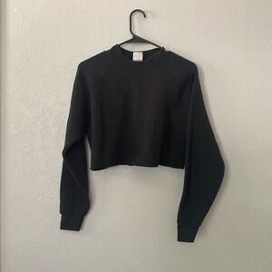 Fruit of the loom cropped black sweatshirt